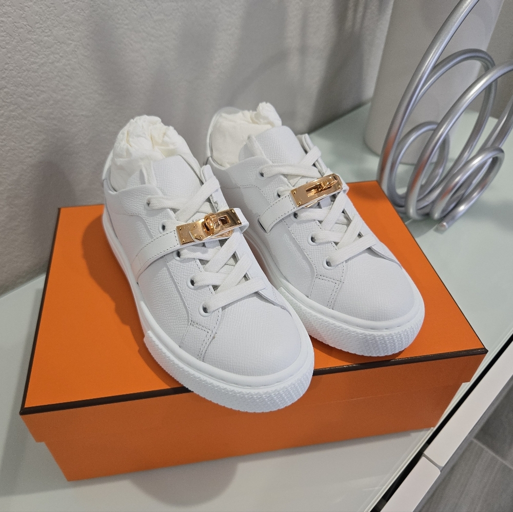 Hermes Day Sneaker in Blanc (white) Size 34